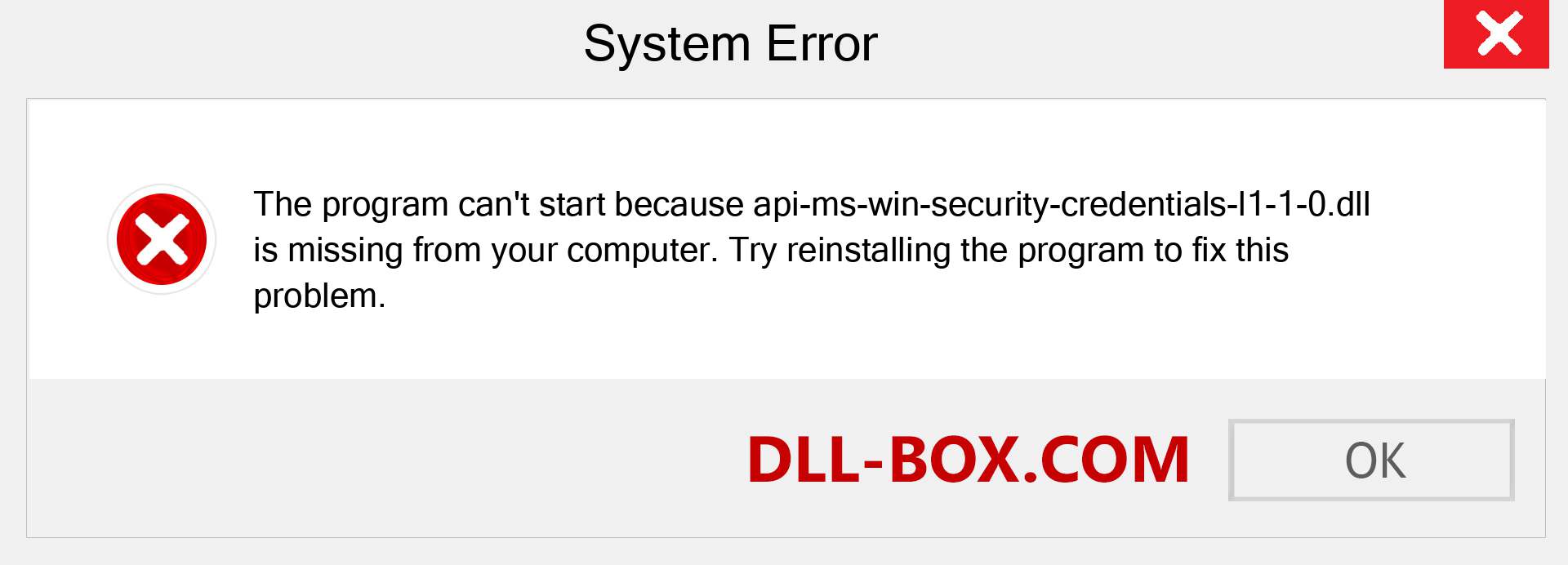  api-ms-win-security-credentials-l1-1-0.dll file is missing?. Download for Windows 7, 8, 10 - Fix  api-ms-win-security-credentials-l1-1-0 dll Missing Error on Windows, photos, images